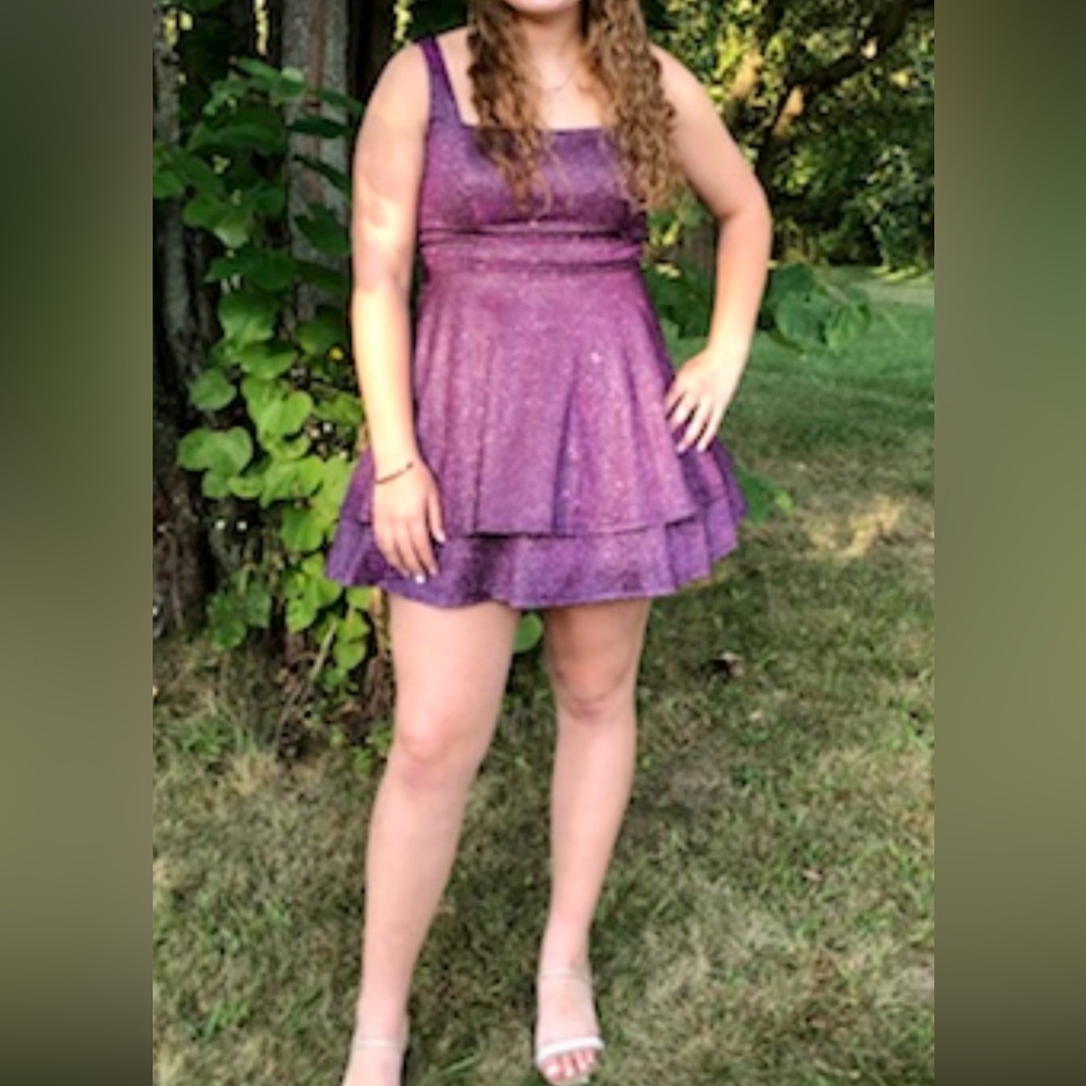 Plum sparkle homecoming/party dress